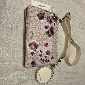 Calvin Klein Beige Floral Crossbody Bag